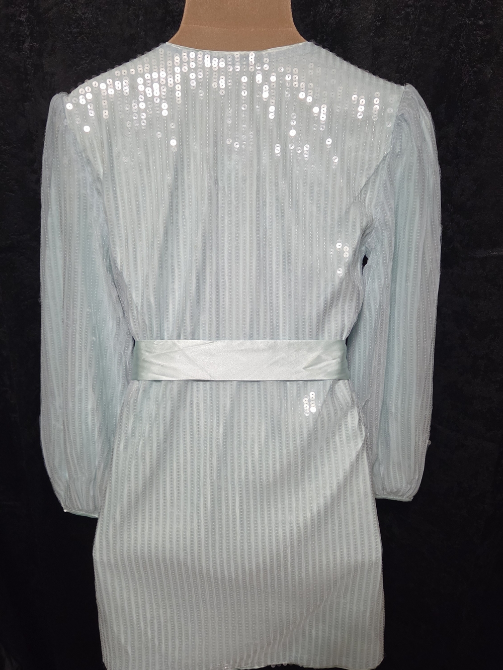 Fashion Nova S Mini Dress Light Blue & Satin - Picture 2 of 10